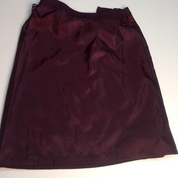 🙋🏽Kasper Skirt Sz 6 Purple Black Silk Wool Knee - Picture 3 of 7